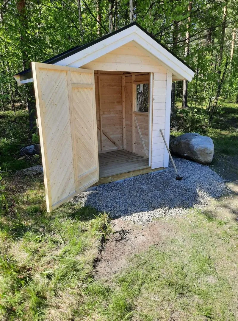 Lite trebygg under oppføring